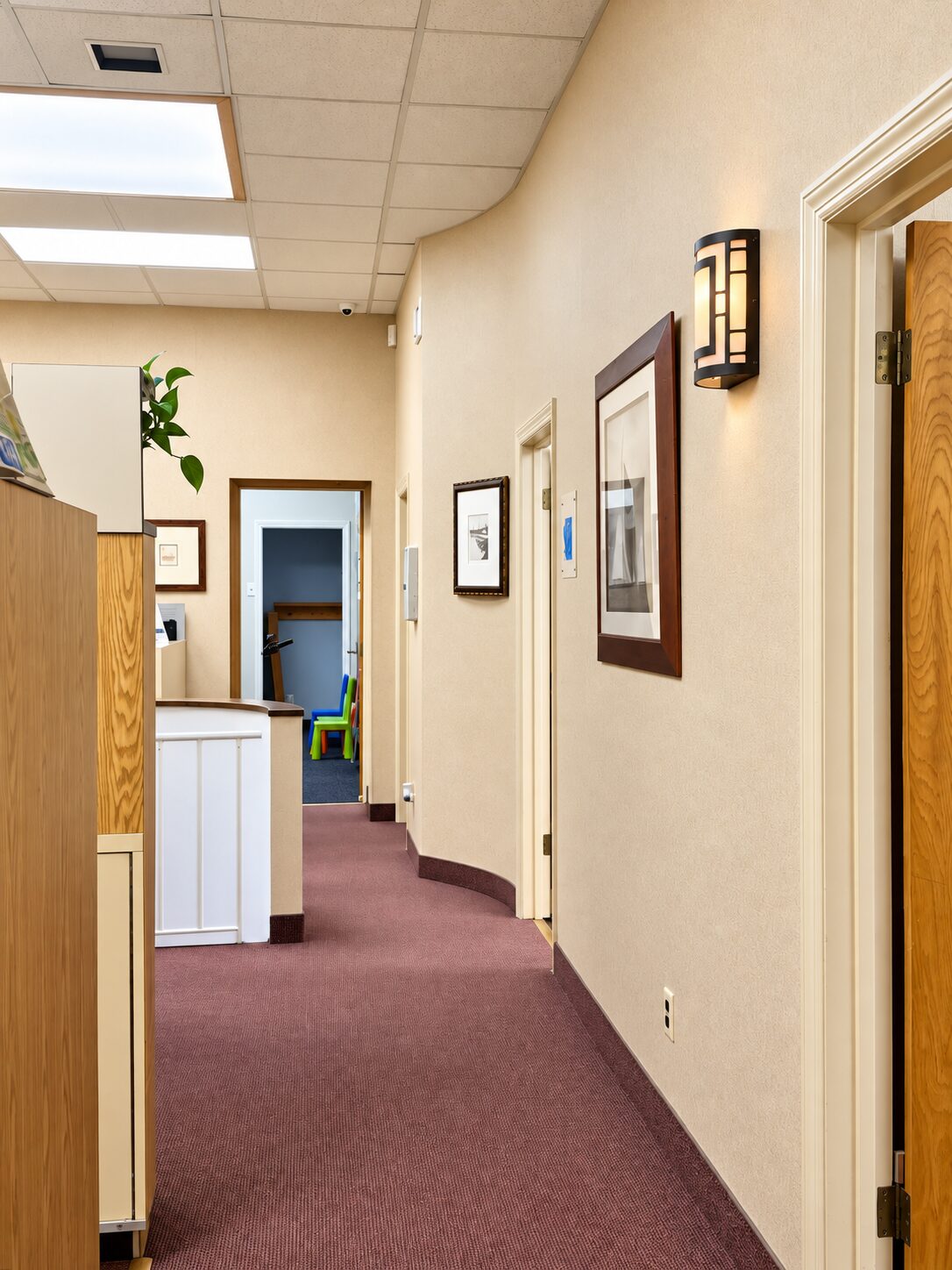 Hallway leading into the Kids' Corner at North Shore Dental Group